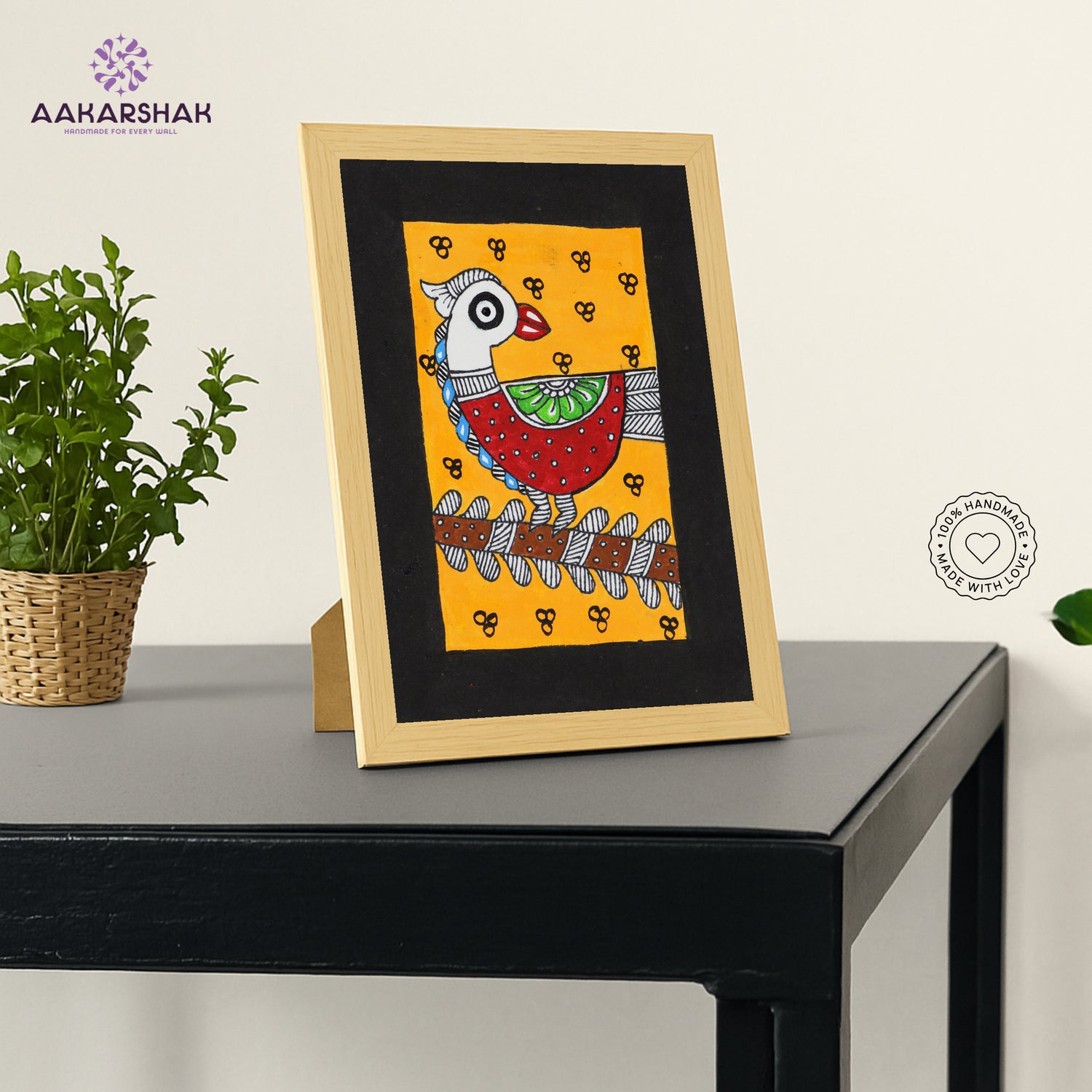 vibrant handmade madhubani painting-depicting indian folk traditions
