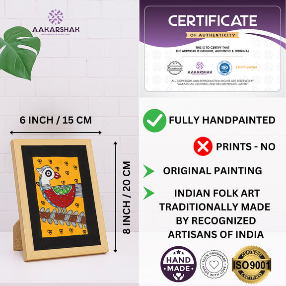 handmade iso certified madhubani-peacock painting
