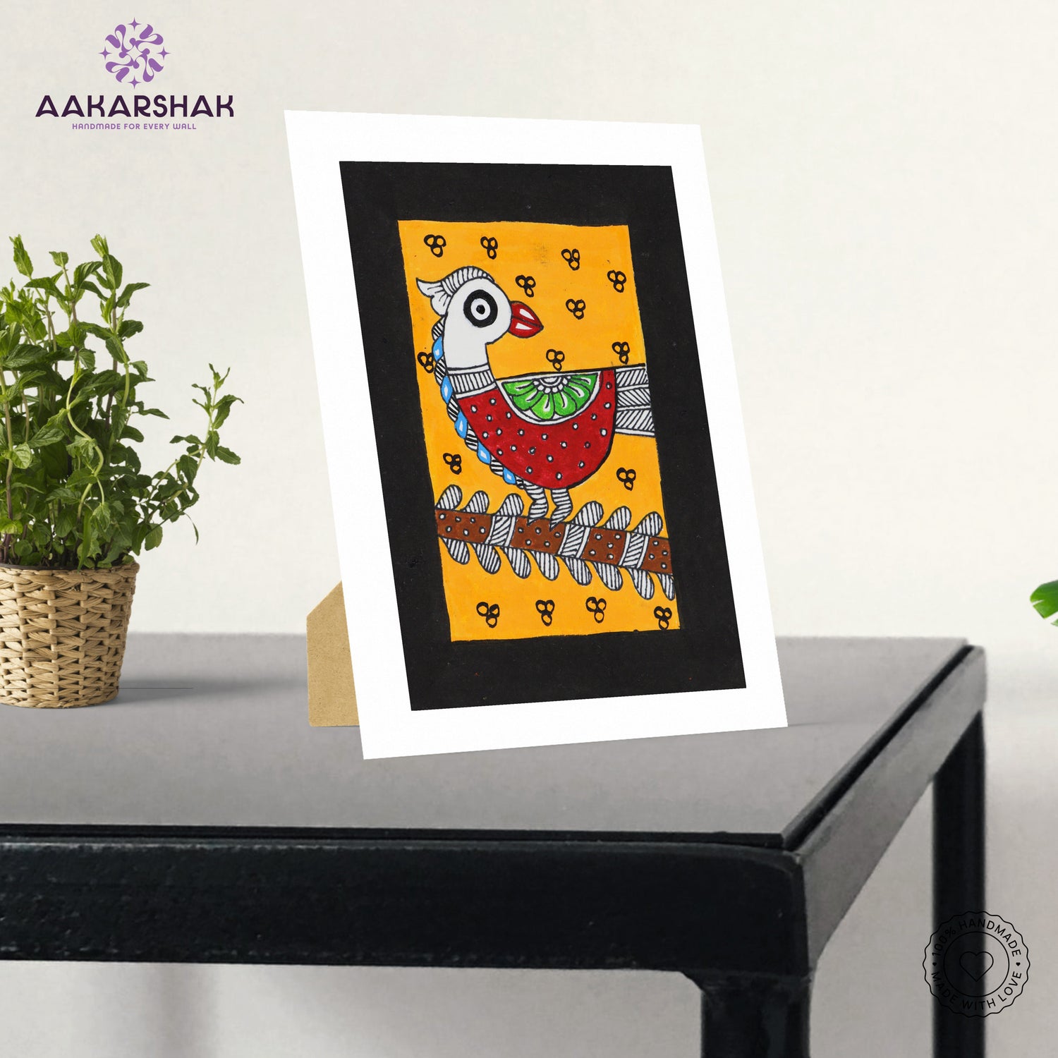 vibrant handmade madhubani painting-depicting indian folk traditions
