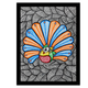 Framed artwork of a colorful dancing peacock -with handmade madhubani painting 