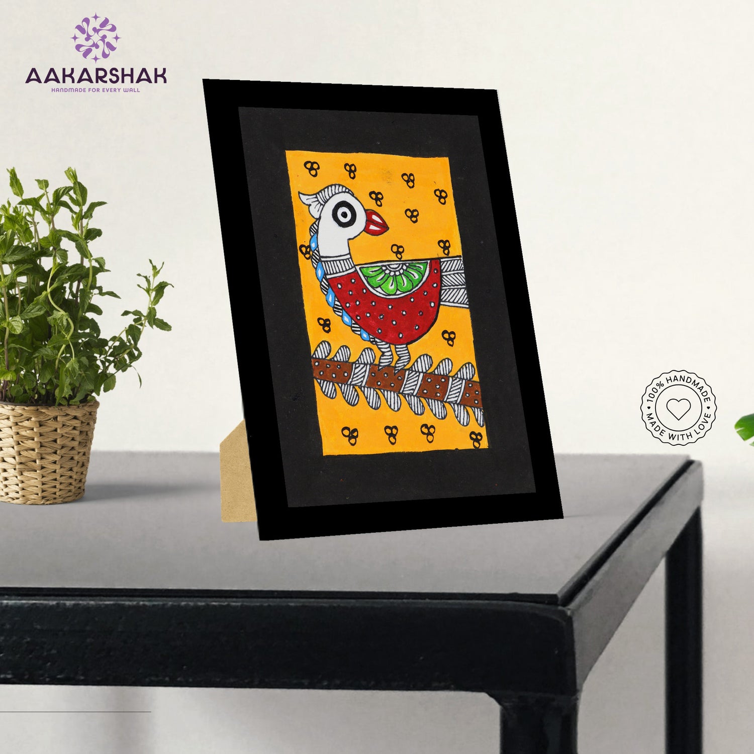 vibrant handmade madhubani painting-depicting indian folk traditions
