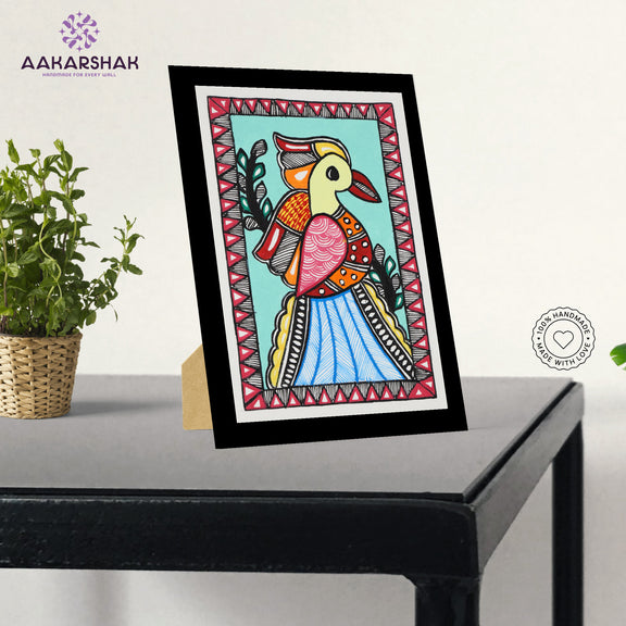 vibrant handmade madhubani painting-depicting indian folk traditions
