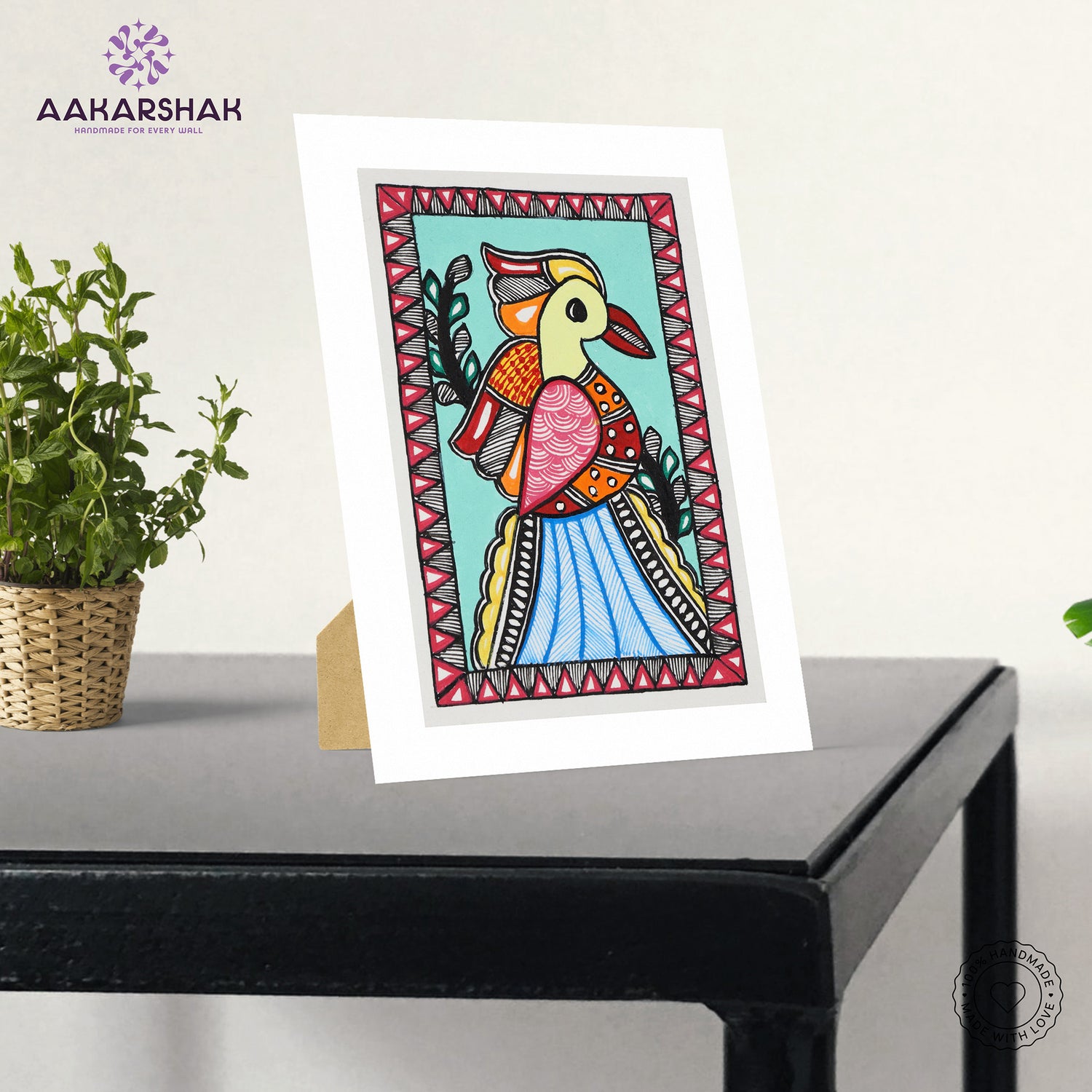vibrant handmade madhubani painting-depicting indian folk traditions

