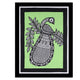 Framed artwork of a colorful peacock -with handmade madhubani painting 