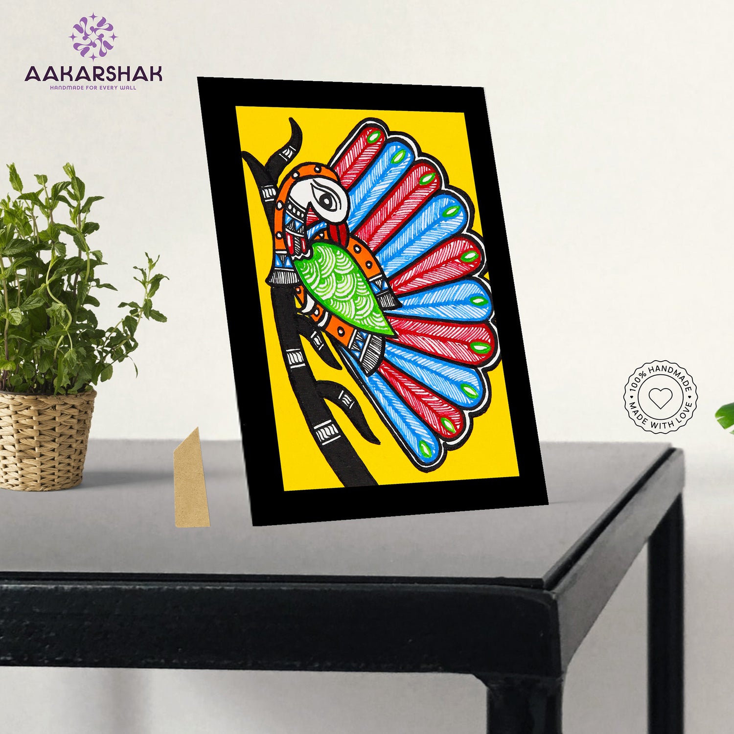 vibrant handmade madhubani painting-depicting indian folk traditions
