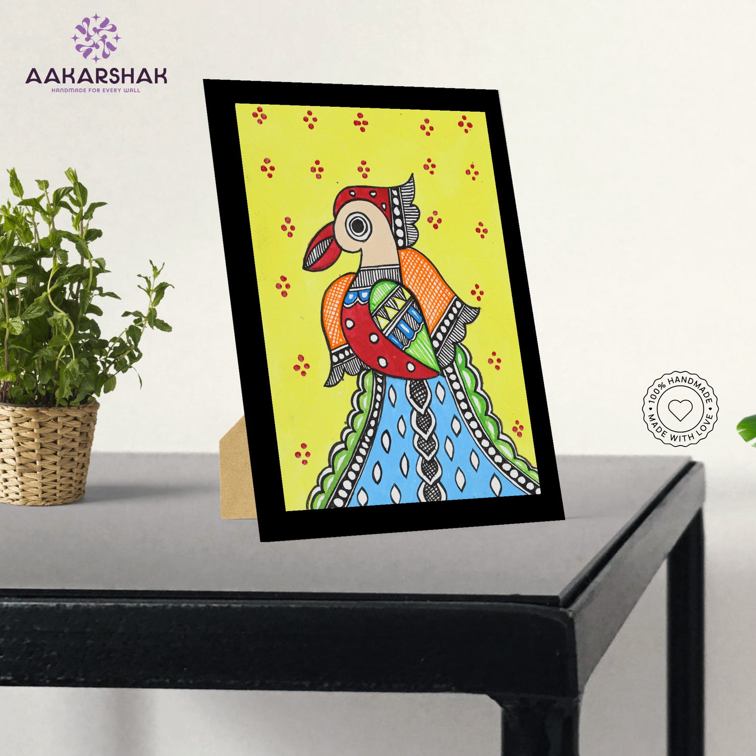 vibrant handmade madhubani painting-depicting indian folk traditions
