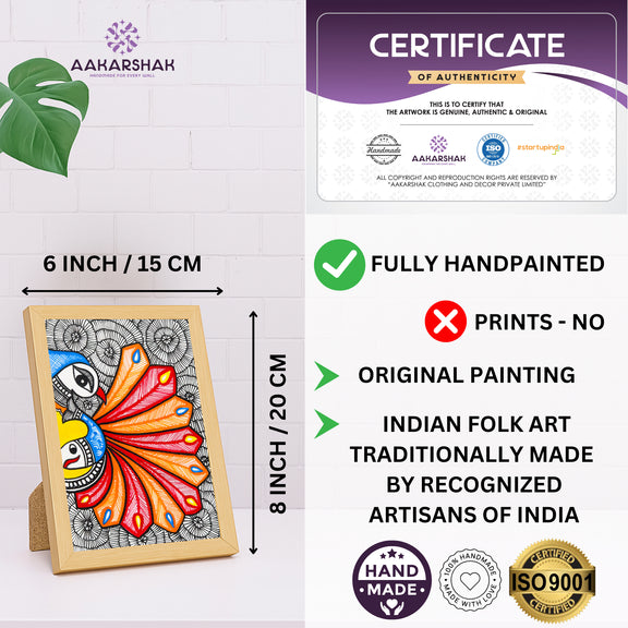 handmade iso certified madhubani-peacock painting
