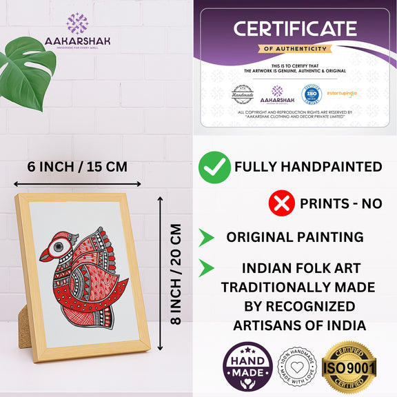 handmade iso certified madhubani-peacock painting
