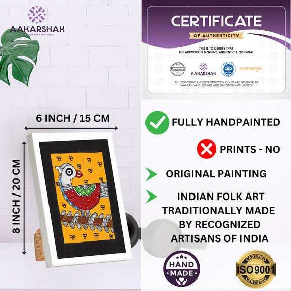 handmade iso certified madhubani-peacock painting
