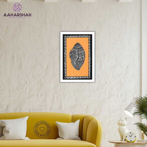 vibrant handmade Shankh painting-depicting indian folk traditions
