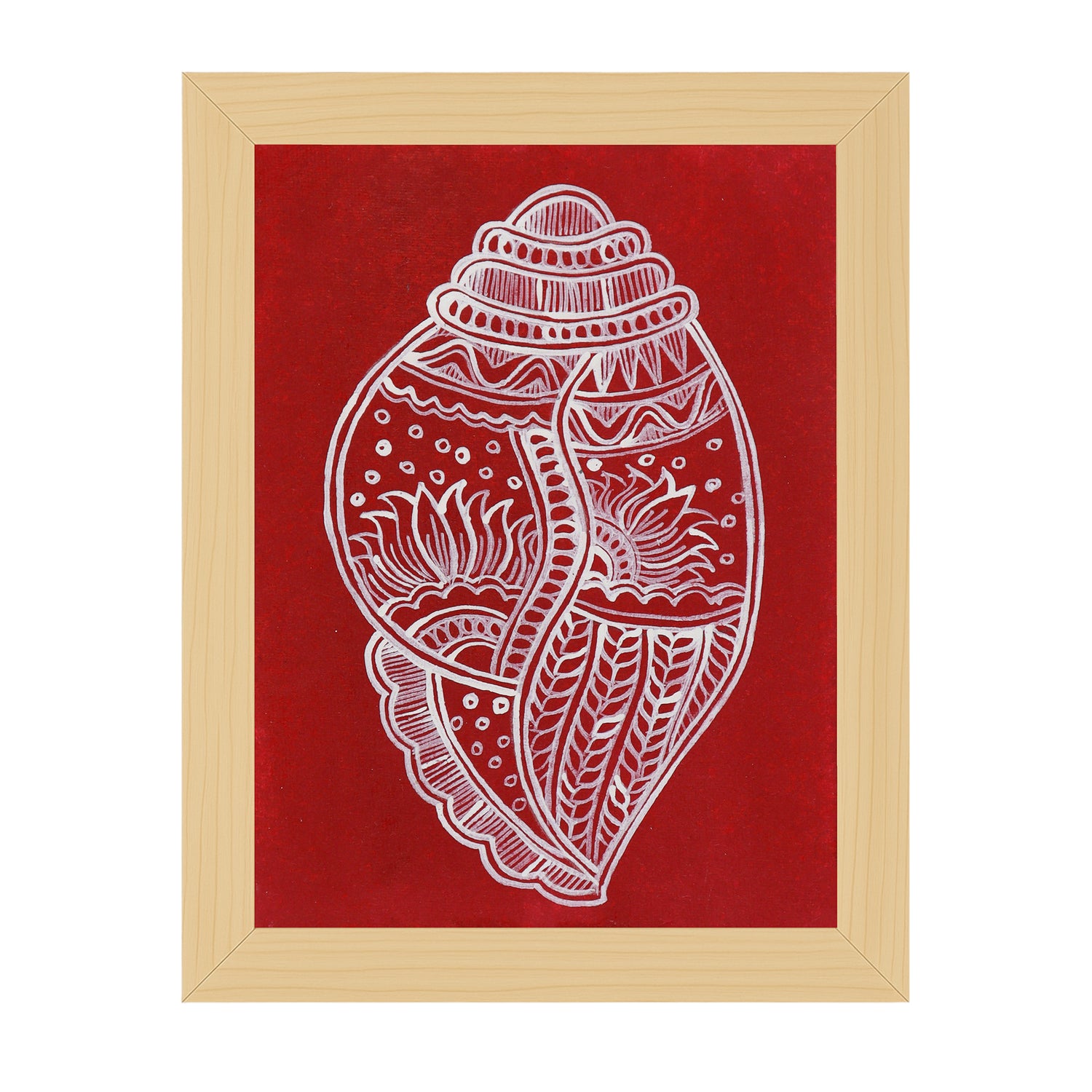 handmade madhubani painting shankha-in vibrant traditional folk art style
