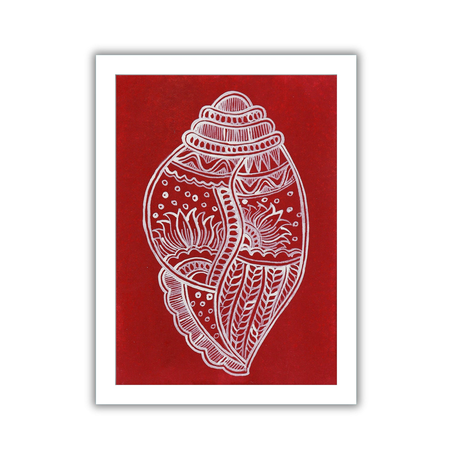 handmade madhubani painting shankha-in vibrant traditional folk art style
