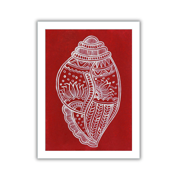 handmade madhubani painting shankha-in vibrant traditional folk art style
