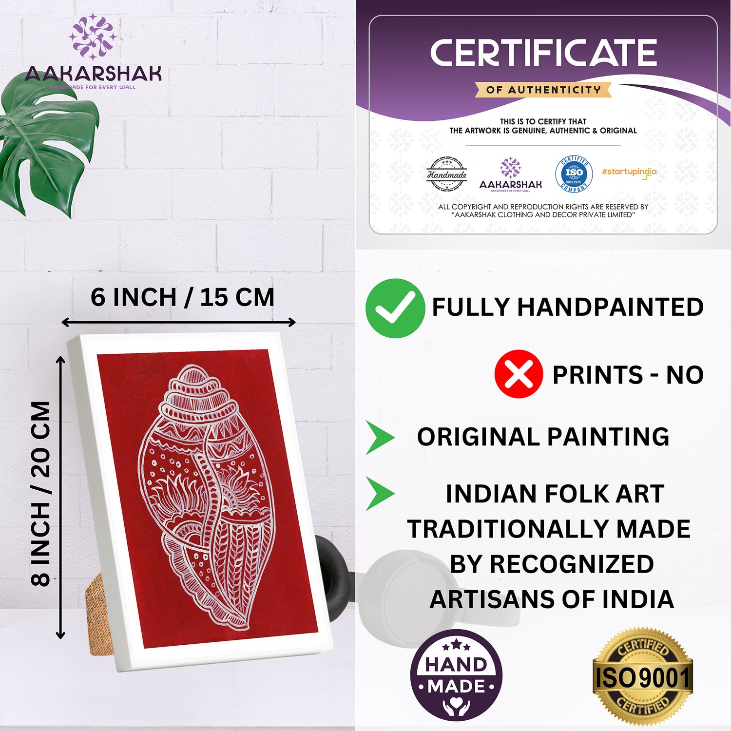 handmade iso certified-madhubani shankha painting
