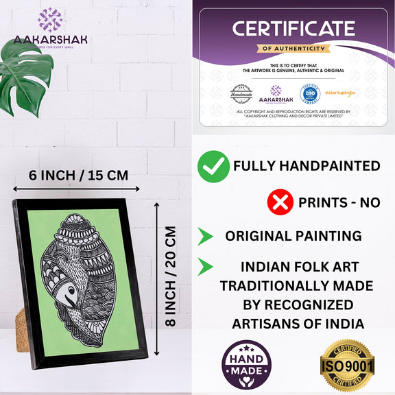handmade iso certified-madhubani shankha painting
