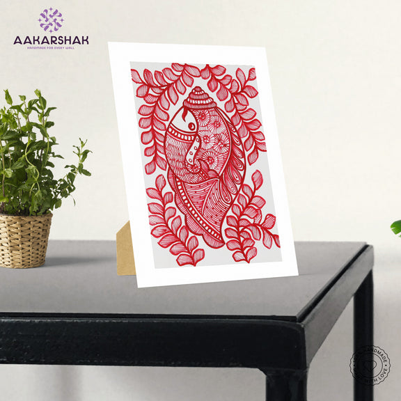 vibrant handmade madhubani painting-depicting indian folk traditions
