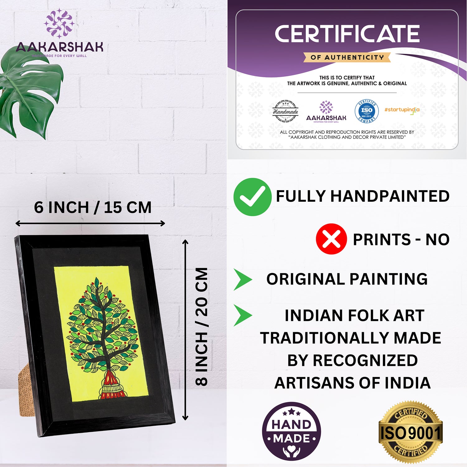 handmade iso certified-madhubani flower painting
