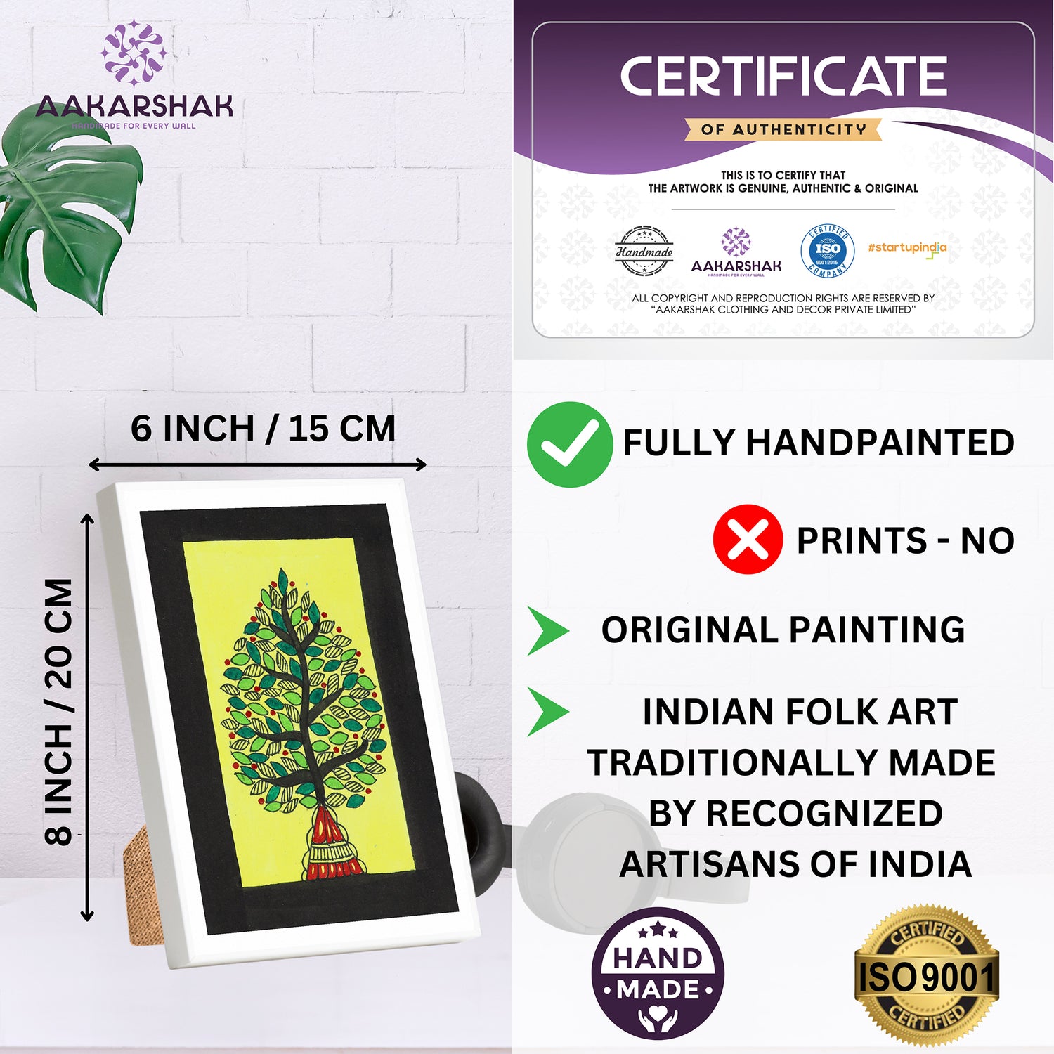 handmade iso certified-madhubani flower painting
