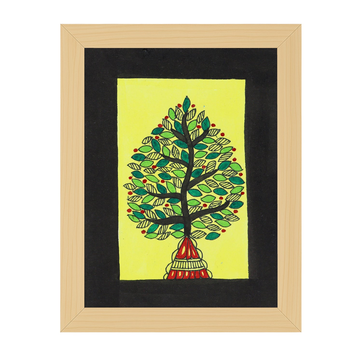 handmade madhubani painting flower-in vibrant traditional folk art style

