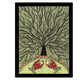 Framed artwork of a colorful tree of life-with handmade madhubani painting