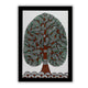 Framed artwork of a colorful tree of life-with handmade madhubani 