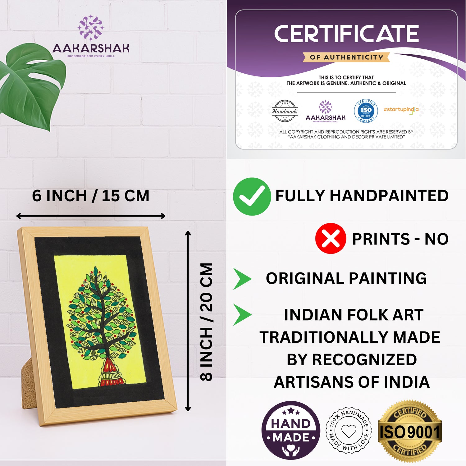 handmade iso certified-madhubani flower painting
