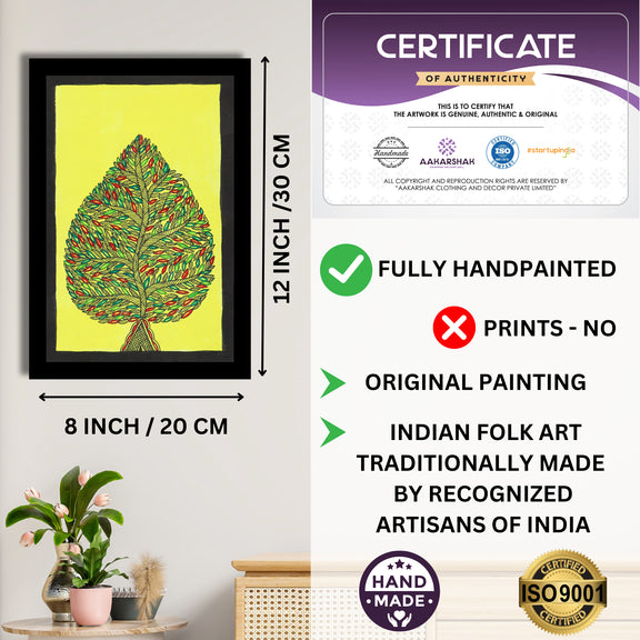 handmade iso certified-tree of life madhubani painting
