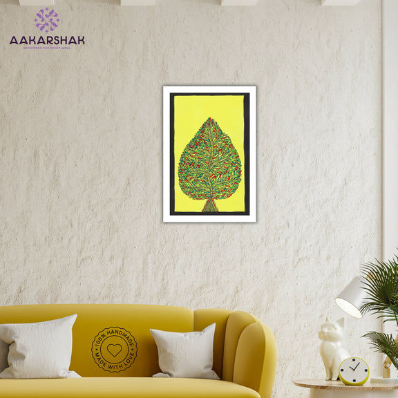 vibrant handmade tree of life painting-depicting indian folk traditions