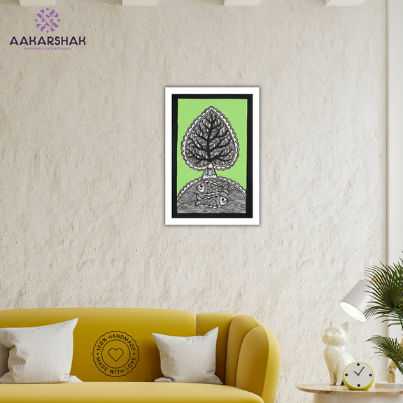 vibrant handmade tree of life painting-depicting indian folk traditions