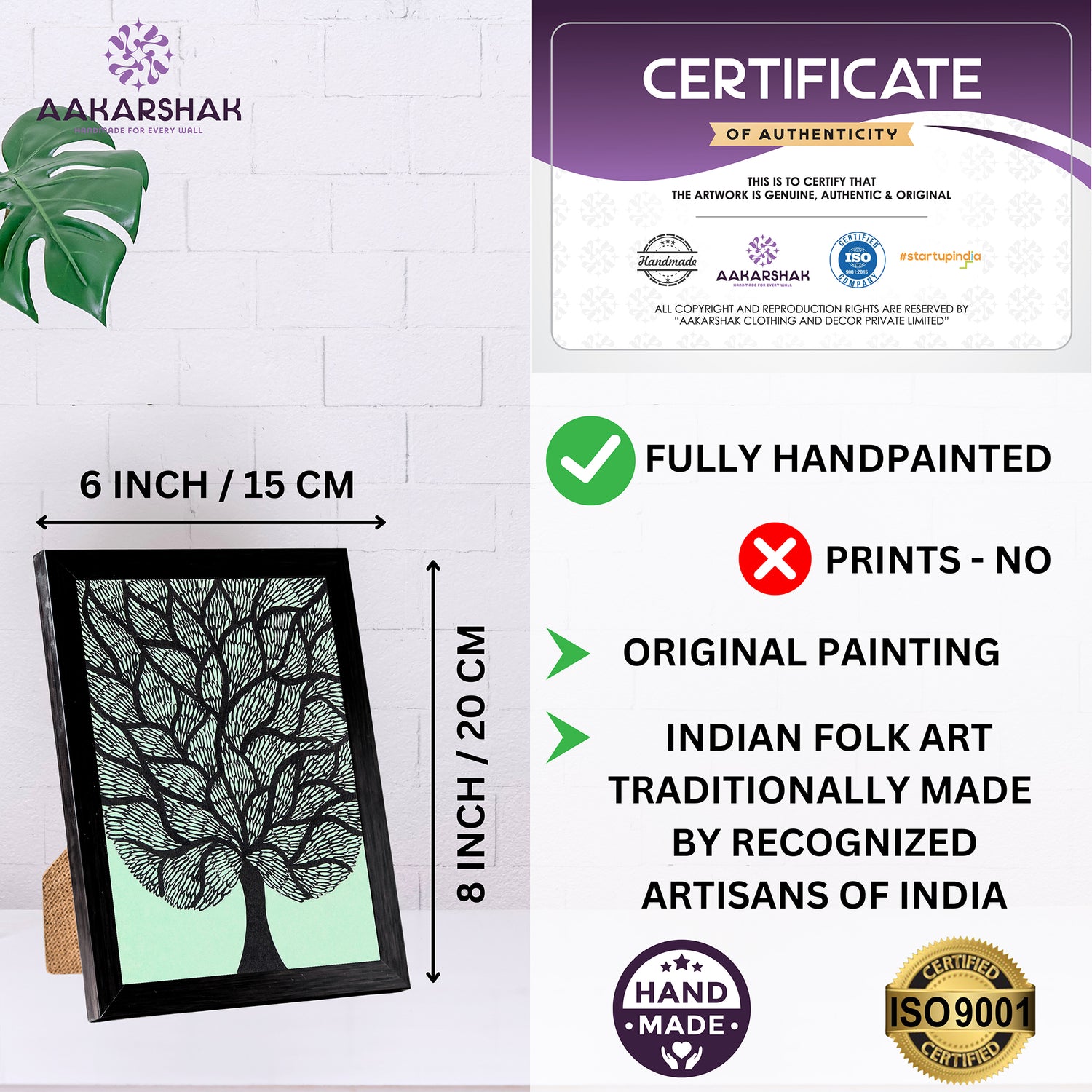 handmade iso certified madhubani-tree of life painting
