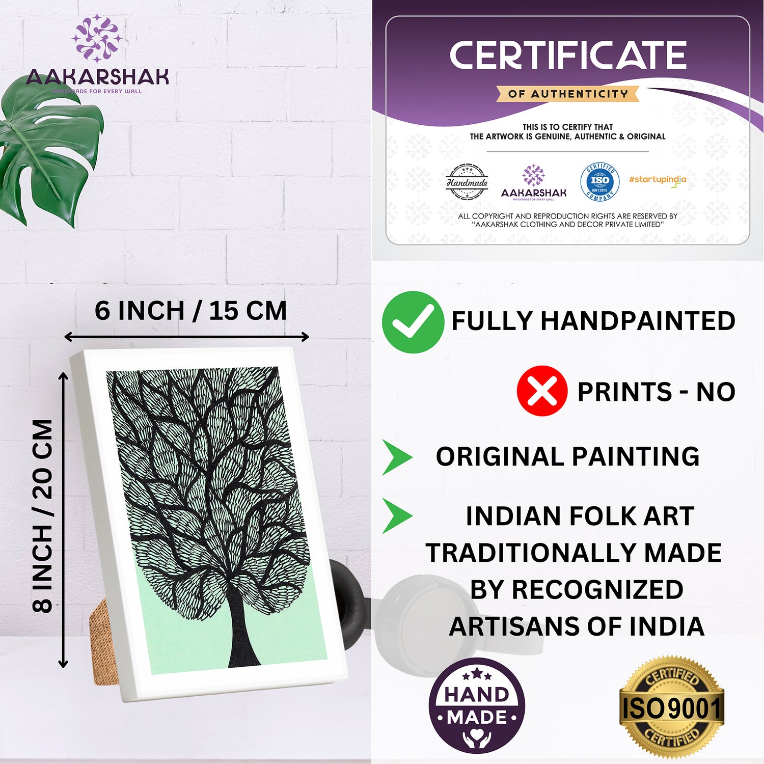 handmade iso certified madhubani-tree of life painting
