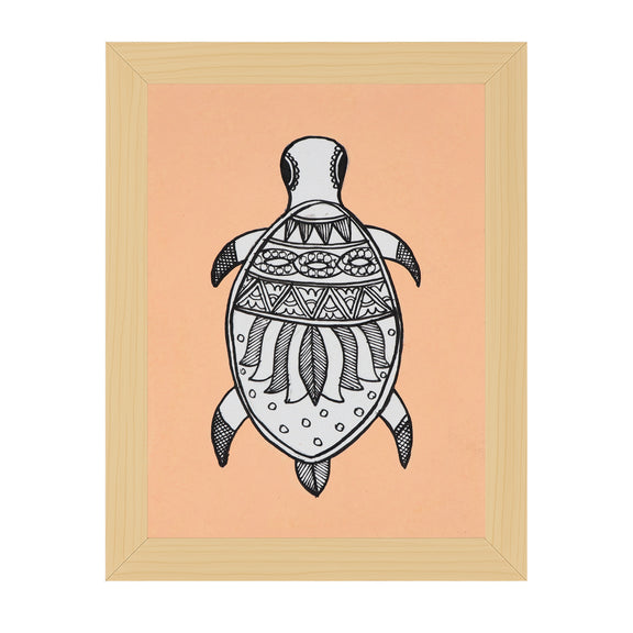 handmade madhubani painting turtle-in vibrant traditional folk art style
