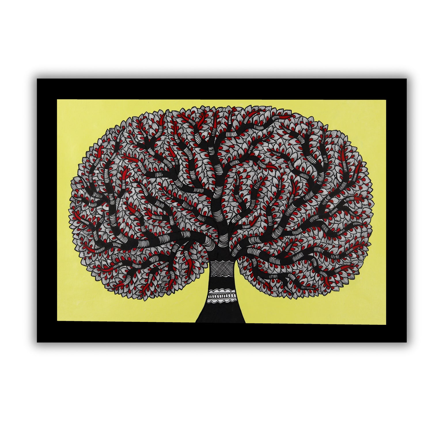 Handmade Tree of life Madhubani Painting Wall Decor 17x24