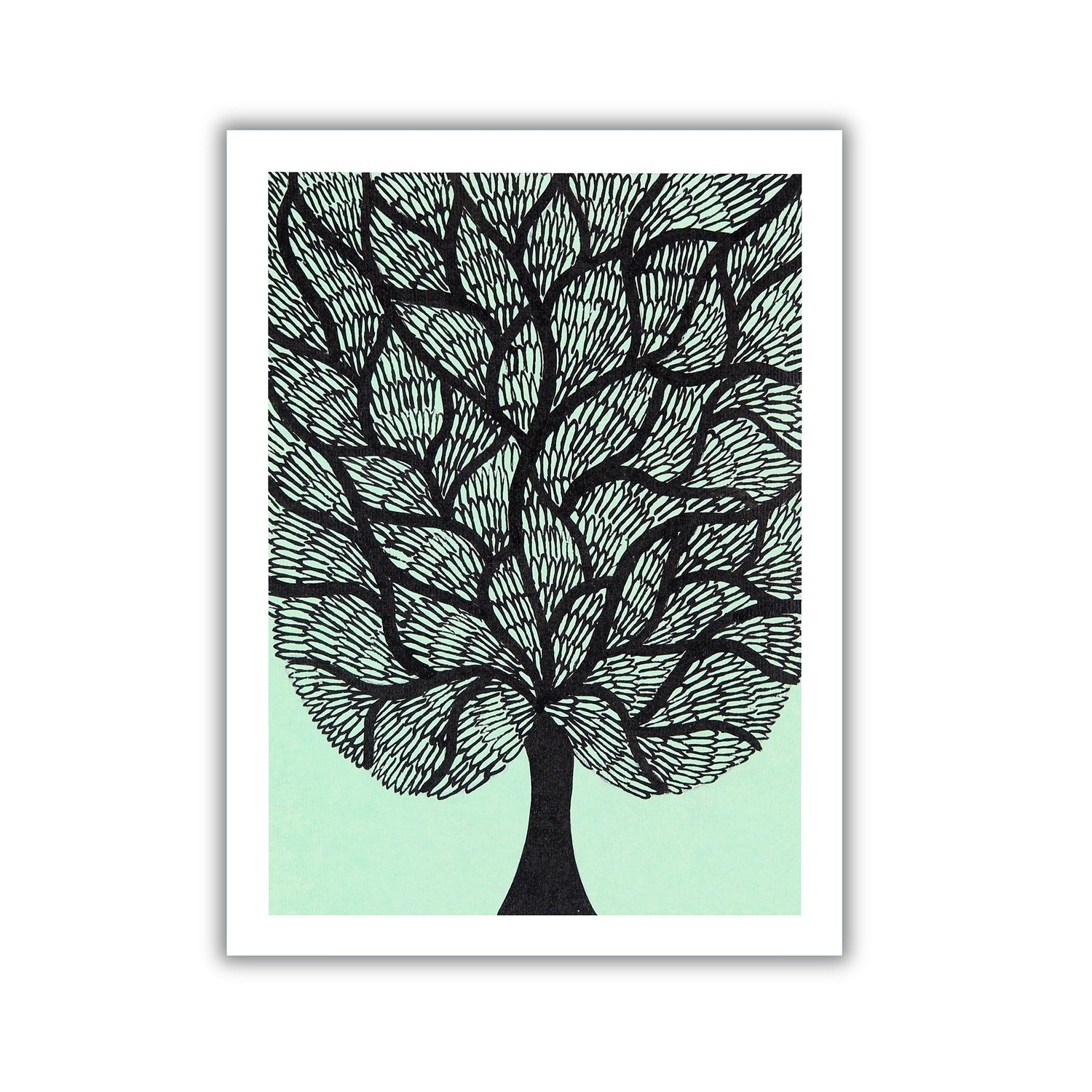 handmade madhubani painting tree of life-in vibrant traditional folk art style
