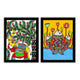 Handmade Madhubani Painting Set of 2 – Elephant and Fish  12x16