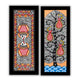 Handmade Madhubani Painting Set of 2 –Fish and Peacock  Wall Decor 8x23