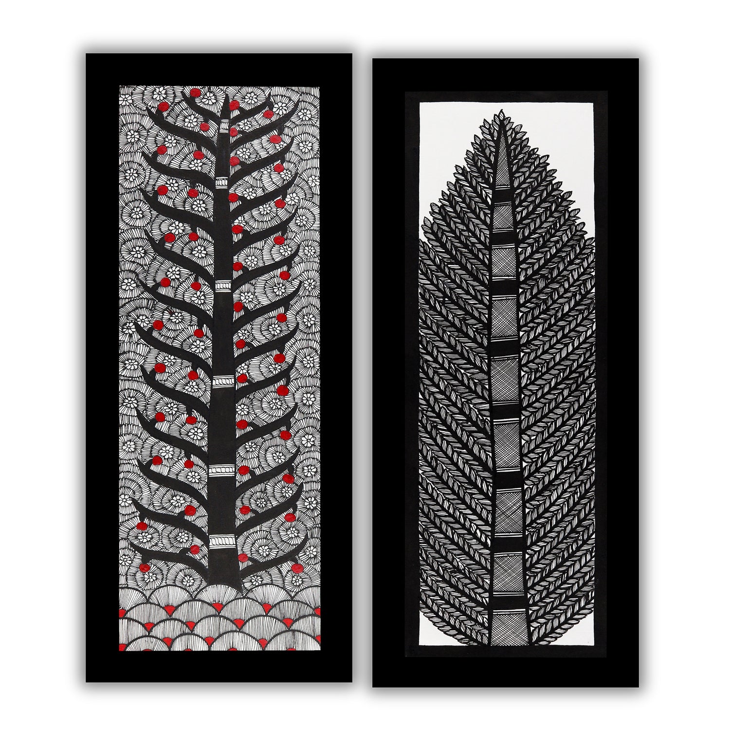 Madhubani Painting 8x23 set of 2