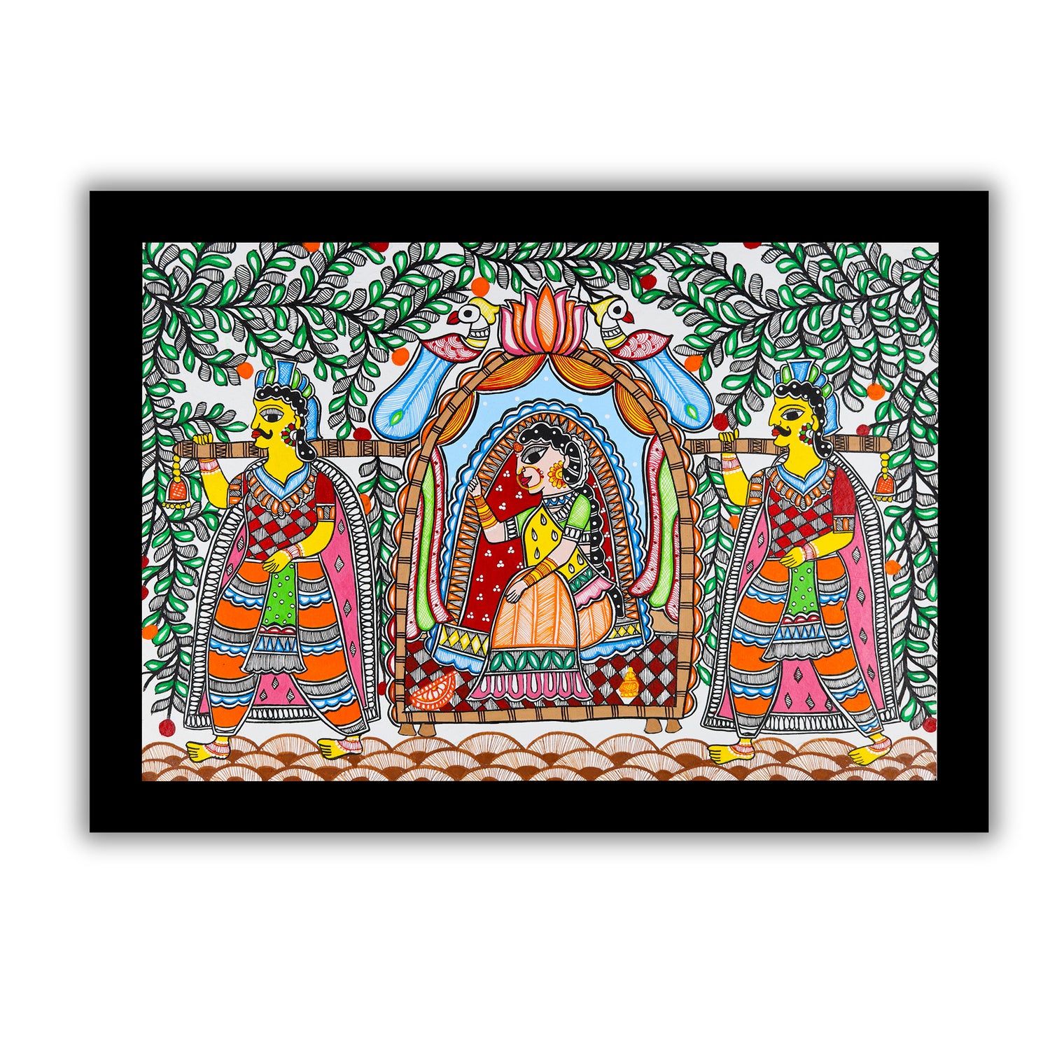 Handmade Doli Madhubani Painting Wall Decor 17x24