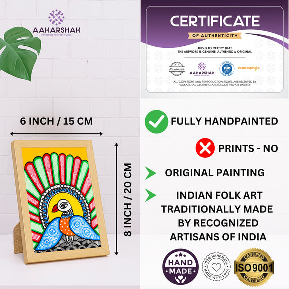 handmade iso certified madhubani-peacock painting
