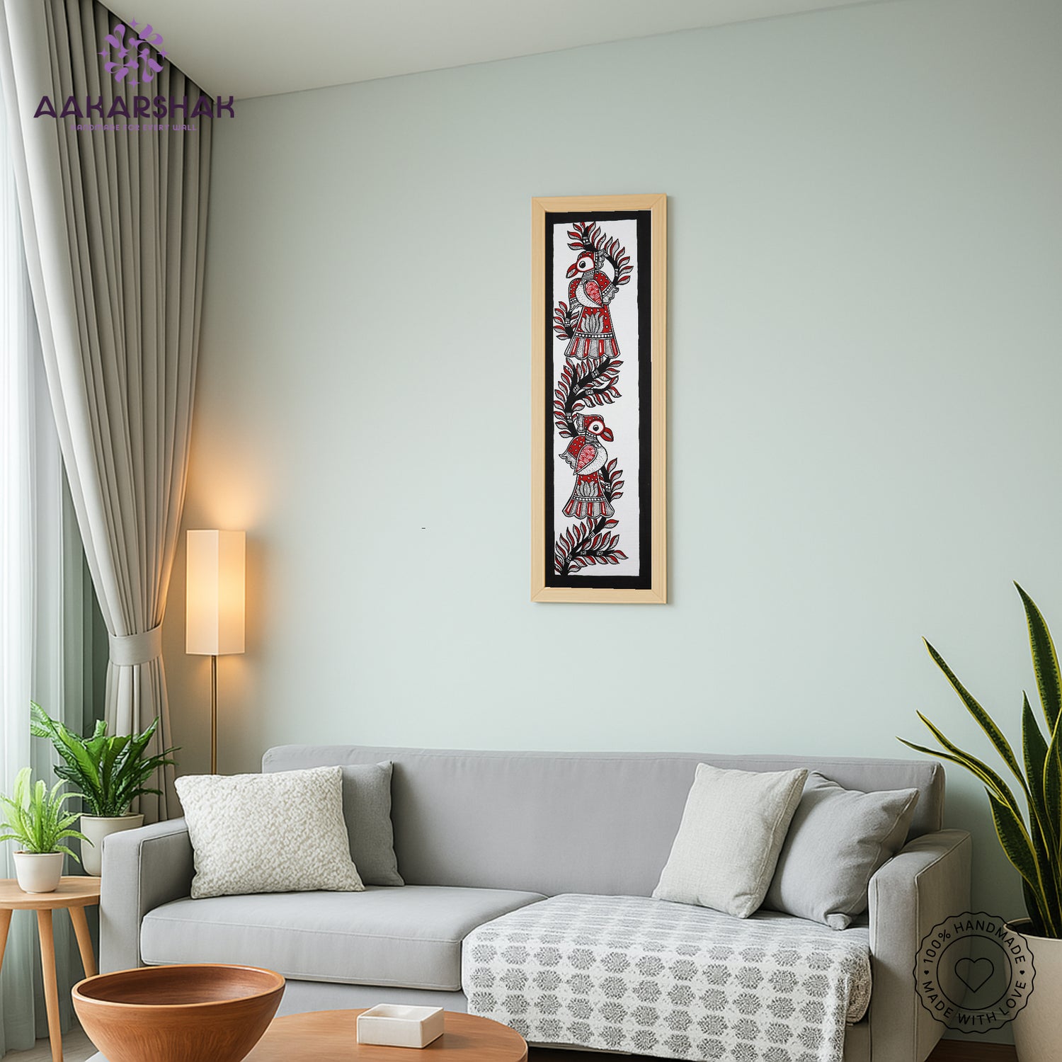 vibrant handmade peacock painting-depicting indian folk traditions