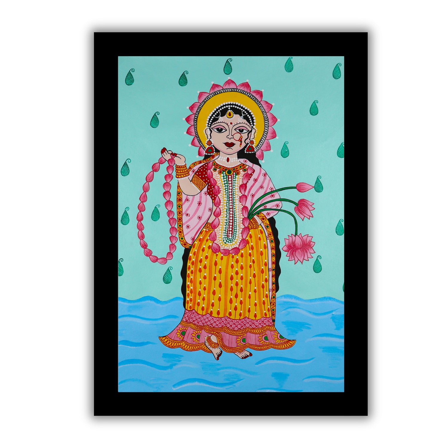 Handmade Pichwai Radha Rani Painting Framed 17x24 Inch Wall Art