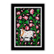 Handmade Pichwai painting with cow motif, framed for wall decor – traditional Indian temple art
