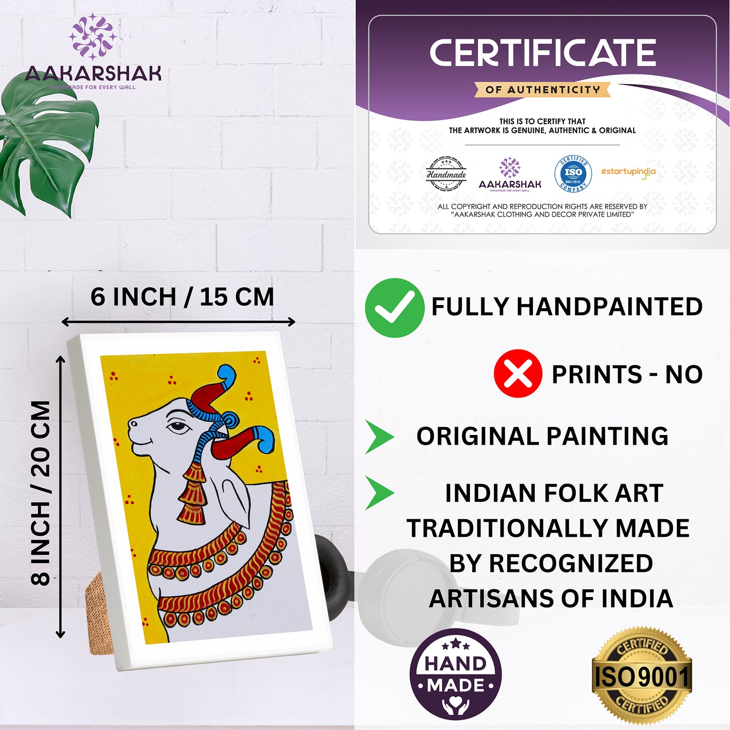 handmade iso certified-pichwai cow painting
