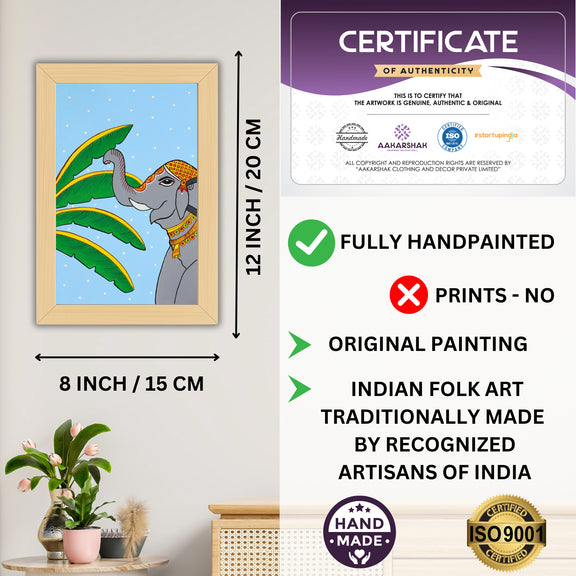 certificate of authenticity-handmade iso certified-elephant pichwai painting
