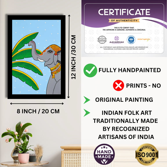 certificate of authenticity-handmade iso certified-elephant pichwai painting
