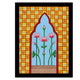 Framed artwork of a colorful jharokha -with handmade pichwai painting 