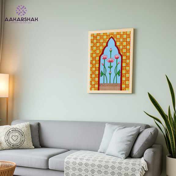 vibrant handmade shrinathji painting-depicting indian folk traditions