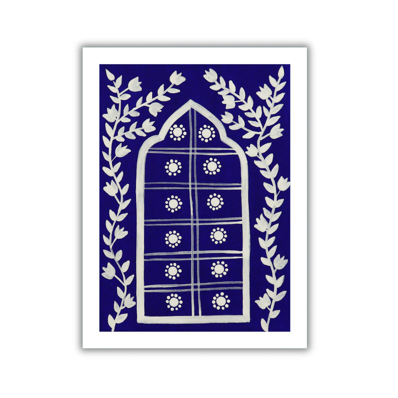 handmade pichwai painting jharokha-in vibrant traditional folk art style
