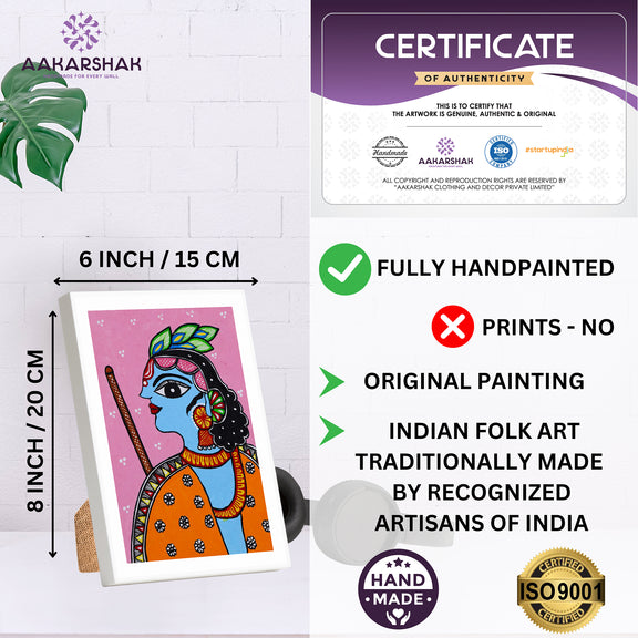 handmade iso certified-pichwai krishna painting
