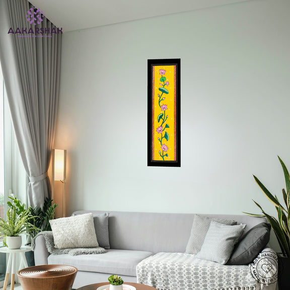 vibrant handmade lotus painting-depicting indian folk traditions